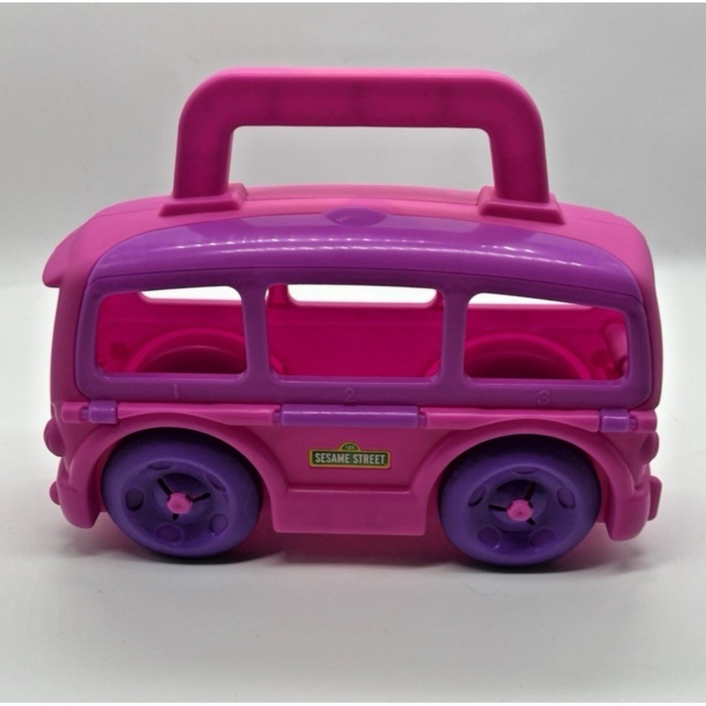 Sesame Street Abby Cadabby  Pink School Bus/Car Carry Along For Figurines